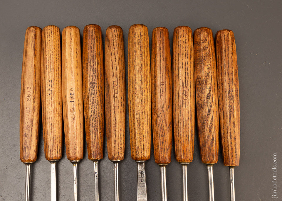 Mint Set of 10 PFEIL SWISS MADE Carving Tools Chisels Gouges - 110847