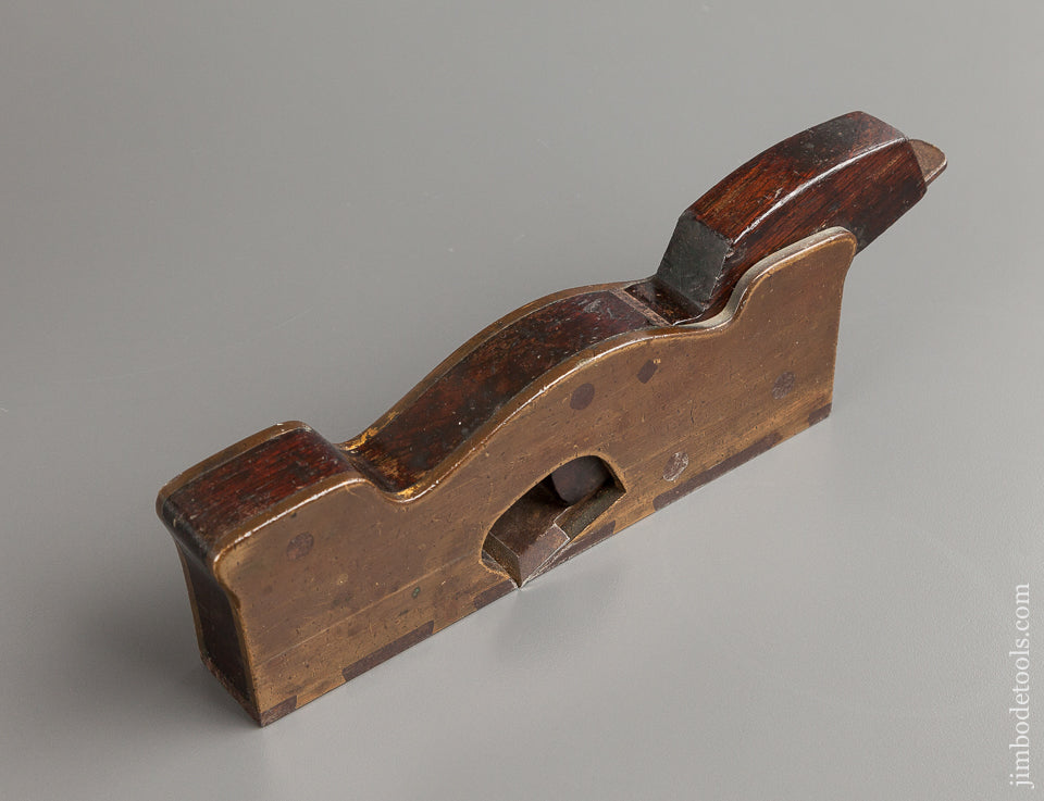 Gun Metal Dovetailed to a Steel Sole Rosewood Stuffed Shoulder Plane * 12169