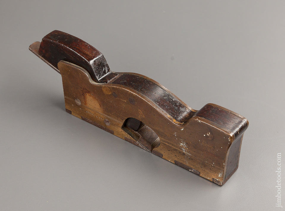 Gun Metal Dovetailed to a Steel Sole Rosewood Stuffed Shoulder Plane * 12169