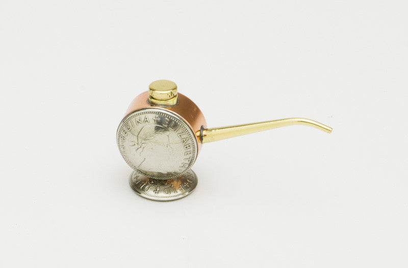 Exquisite Miniature Oil Can Made From a Vintage English 2 Shilling Coin - 22826
