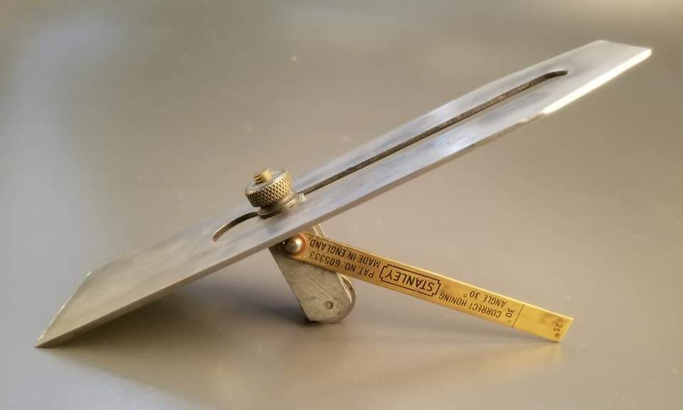 Very RARE! Patented STANLEY No. 50 Plane Iron Honing Guide Mint with Instructions! - 104656
