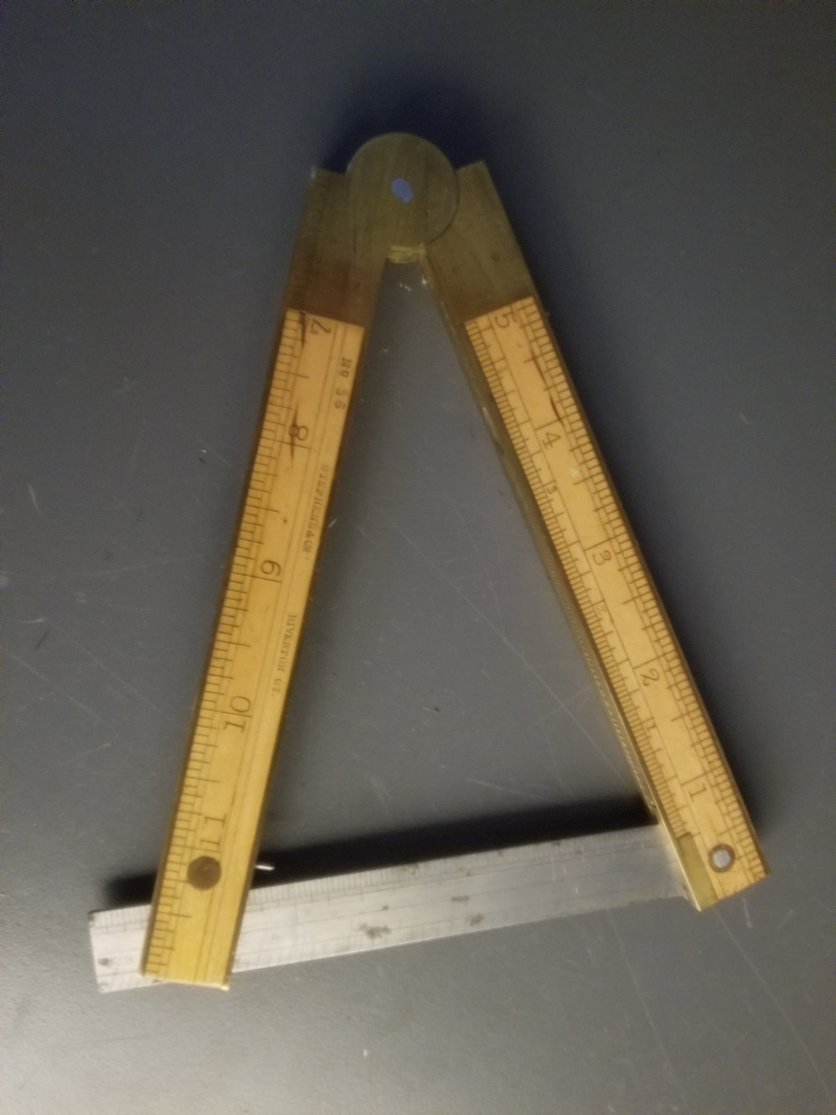 Spectacular L.C. STEPHENS Rule, Square, Level, and Bevel in Original Box - 43254