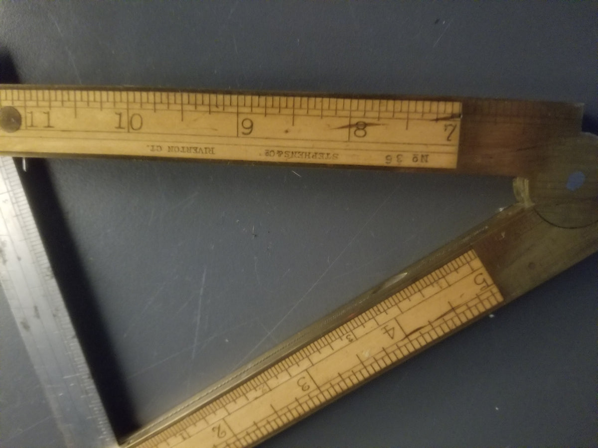 Spectacular L.C. STEPHENS Rule, Square, Level, and Bevel in Original Box - 43254
