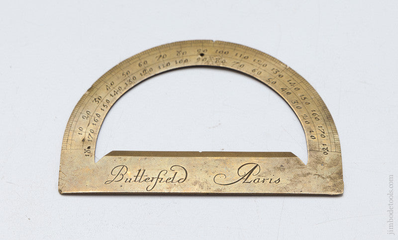 Rare! BUTTERFIELD BRASS 3 7/8 inch Protractor circa 1680-1724