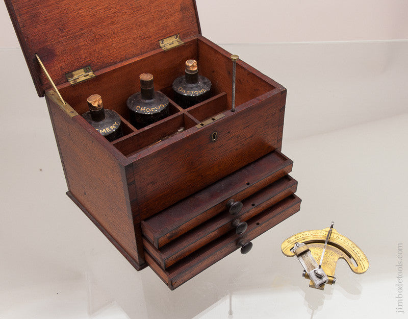 Rare HOLTZAPFFEL & DEYERLEIN Goniostat in its Original Dovetailed Cabinet