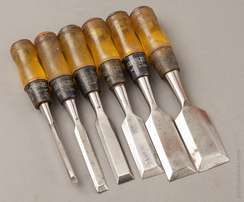 Set of Six STANLEY No. 60 Butt Chisels