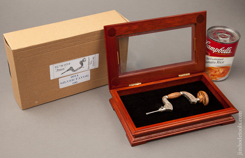 2014 PNTC Best in the West No. 06 Favor 6 1/8 inch Silver and Olive Wood Brace in Original Wooden Presentation Box