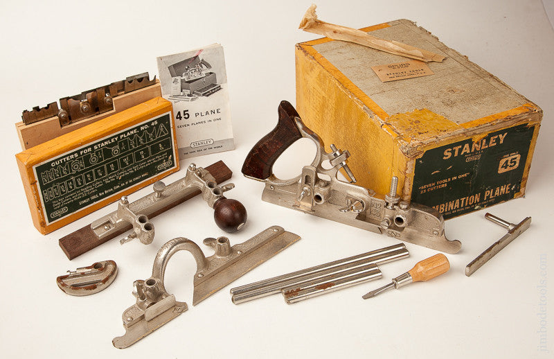 Near Mint! STANLEY No. 45 Combination Plane 100% COMPLETE in Original Box