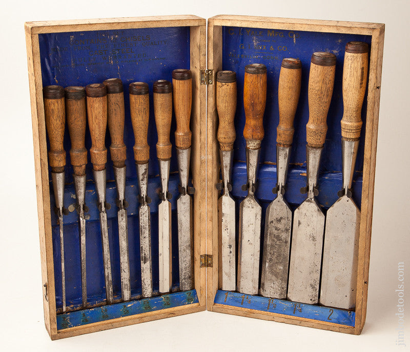Extra Fine! G.I. MIX Socket Firmer Chisel Set of Twelve in Original Box