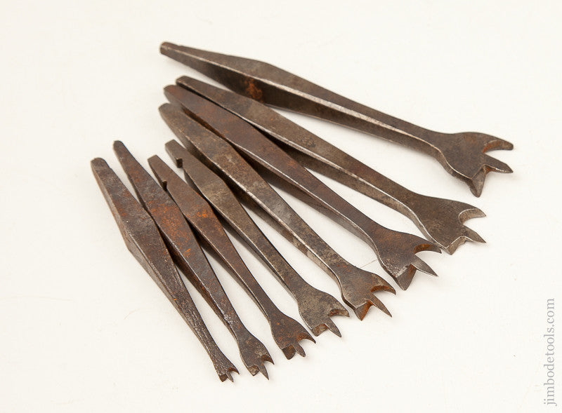 Working Set of Seven 19th Century Center Bits for Bit Brace