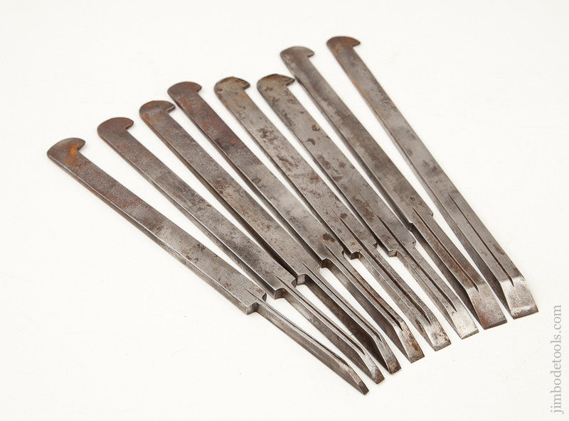 User Set of 8 Graduated VARVILL Plow Plane Irons