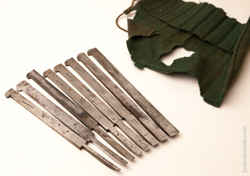 Working User Set of Graduated Plow Plane Irons in Roll
