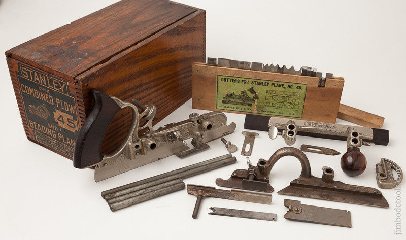 STANLEY No. 45 Combination Plane 100% COMPLETE in Original Box Type 8 circa 1907-08