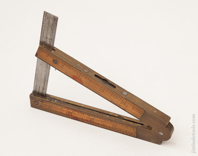 Twelve inch Boxwood and Brass CHAPIN STEPHENS & CO. Number 036 Combination Rule/Level/Bevel
