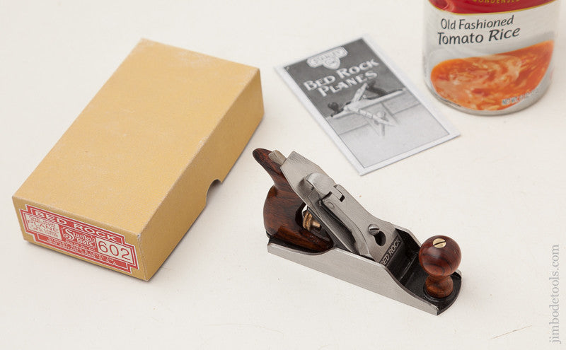 AMAZING! Miniature Half Size STANLEY No. 602 BEDROCK Plane MINT in Original Red Label Box
