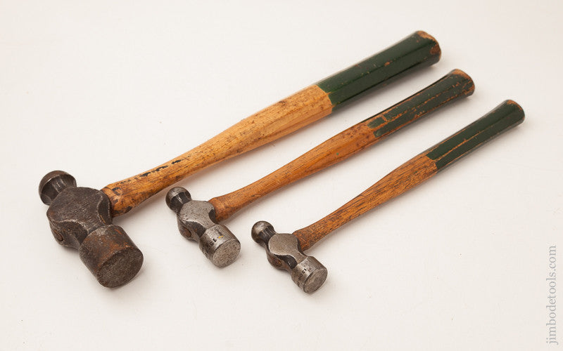Set of Three PASCHALL Ball Peen Hammers