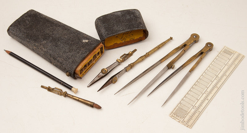 Draughting Set in Seven inch Shark Skin Case