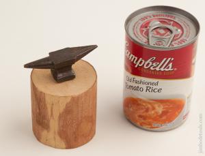 Miniature Anvil on Wooden Base