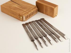 BENNETT B BURLEY GLASGOW Set of 7 Plow Plough Plane Irons in Custom Box NEW OLD STOCK      75312