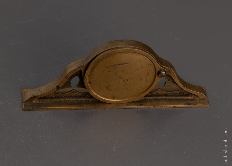 Drop Dead Stunning PATENT LEVEL CO. BRIDGEPORT CT Mantle Clock Level with Swingaway Cover Circa 1866 - 45827
