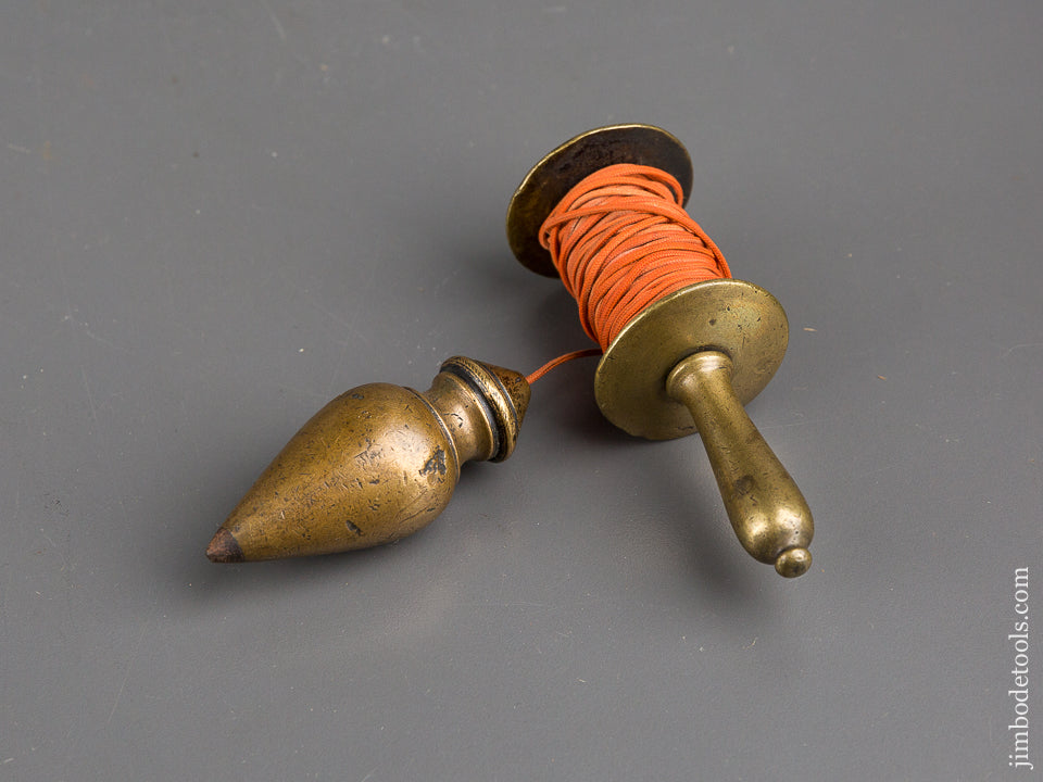 Beautiful Brass Plumb Bob with Shapely Reel - 47147