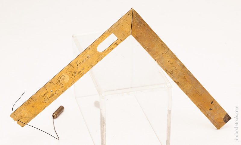 RARE 17th Century MICHAEL BUTTERFILED Level and Square with Plumb Bob circa 1680-1724 - 57556