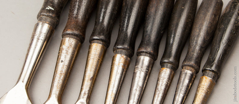 Extra Fine! Set of Eight Bevel Back Chisels by WINCHESTER - 60789Rr