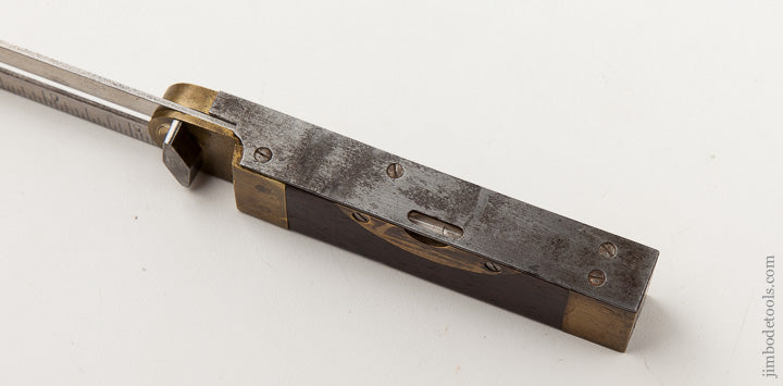 Beautiful! Brass, Rosewood, and Steel HOWARD'S PATENT Level & Bevel Gauge - 65433R