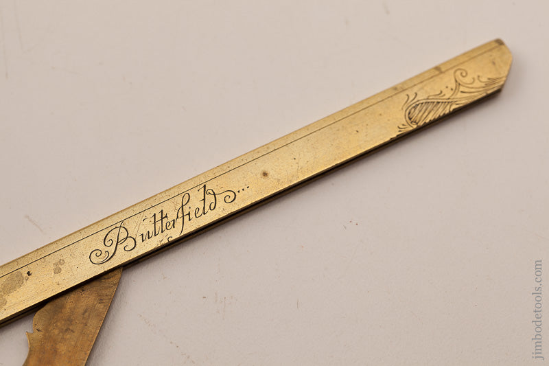 Sensational! 6x6 inch Brass Folding Square and Level by MICHAEL BUTTERFIELD circa 1680-1724 PARIS - 66516U
