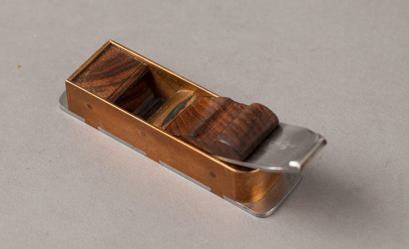 Miniature Dovetailed Gunmetal, Steel, & Rosewood 3 3/8 by 7/8 inch Mitre Plane by FREDERICK PETER "BUSHY" ROBINSON (1928-2015) * EXCELSIOR 66723 - AS OF APR 23