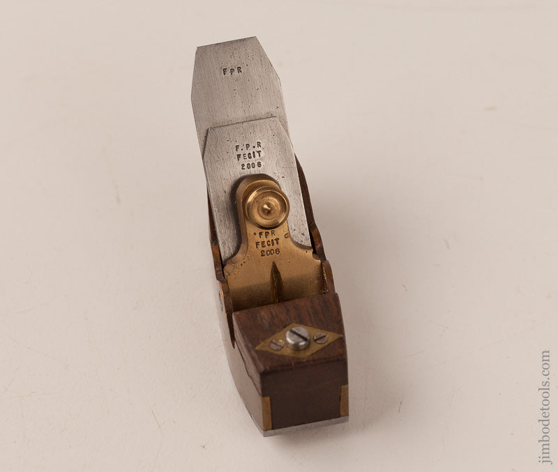 Beautiful Miniature 2 1/2 x 3/4 inch Adjustable Curved Sole Smooth Plane Signed FPR FECIT 2008 - 66727U