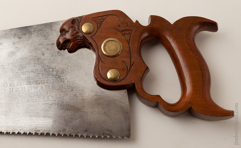 The Finest Panther Saw Handle We Have Ever Seen! by WOODROUGH & MCPARLIN CINCINNATI with 18 inch Blade - 66881U
