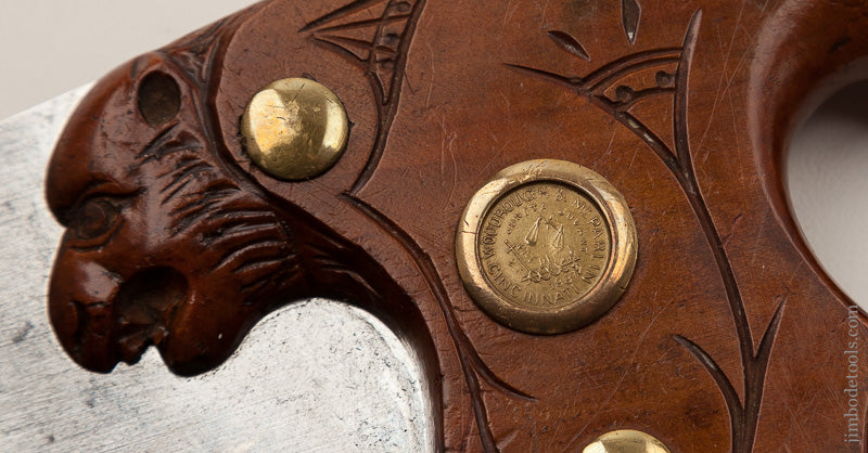 The Finest Panther Saw Handle We Have Ever Seen! by WOODROUGH & MCPARLIN CINCINNATI with 18 inch Blade - 66881U