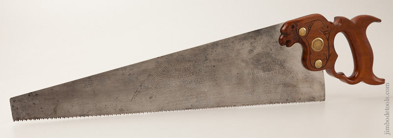 The Finest Panther Saw Handle We Have Ever Seen! by WOODROUGH & MCPARLIN CINCINNATI with 18 inch Blade - 66881U