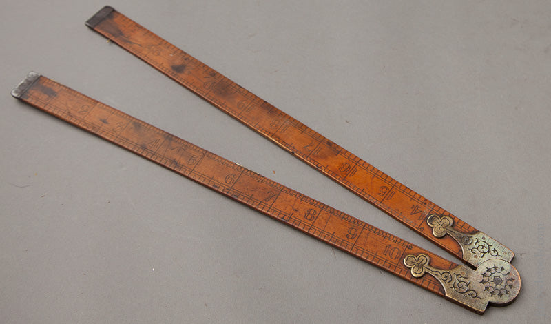 Lovely 24 inch Boxwood Folding Rule with Fancy Joints by COLLINGS & WALLIS BIRMINGHAM circa 1865-98 - 67545U