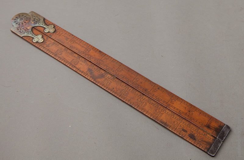 Lovely 24 inch Boxwood Folding Rule with Fancy Joints by COLLINGS & WALLIS BIRMINGHAM circa 1865-98 - 67545U