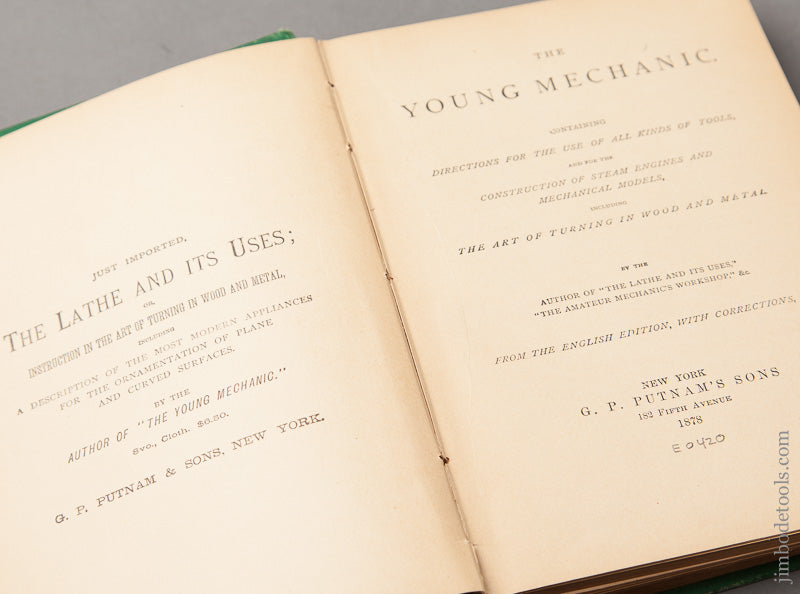Dated 1878 Book: THE YOUNG MECHANIC from Putnam Publishing * 67590