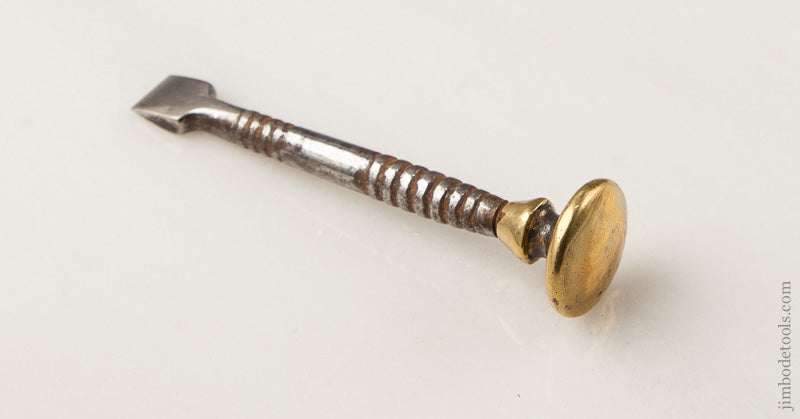 Fancy Four Inch Iron & Brass Buttonhole Chisel - 67927R