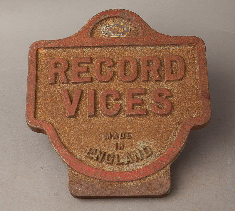 Cast Iron RECORD Hardware Store Plaque - 68111U