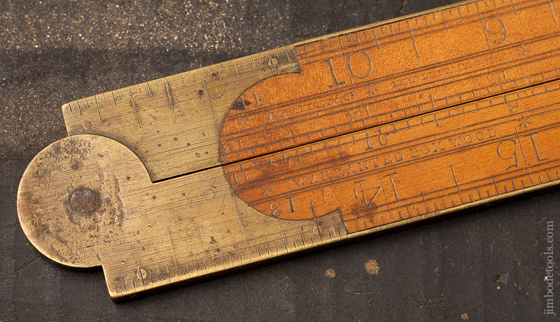 Rare! Type One A. STANLEY & CO. No. 14 Carpenter's Slide Rule with Gunter's Scales -- Fine and Flawless! - 68244U