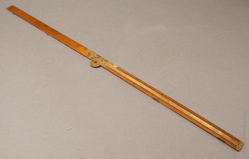 Rare! Type One A. STANLEY & CO. No. 14 Carpenter's Slide Rule with Gunter's Scales -- Fine and Flawless! - 68244U