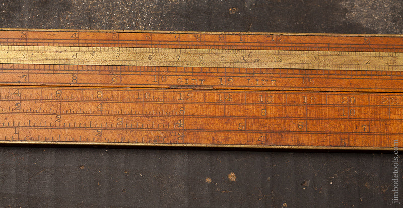 Rare! Type One A. STANLEY & CO. No. 14 Carpenter's Slide Rule with Gunter's Scales -- Fine and Flawless! - 68244U