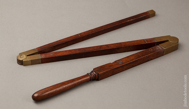 33 3/4 inch Brass Tipped Cuban Mahogany Folding Elle Rule - 68943U