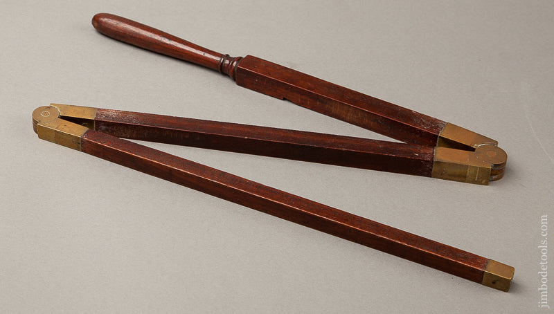 33 3/4 inch Brass Tipped Cuban Mahogany Folding Elle Rule - 68943U