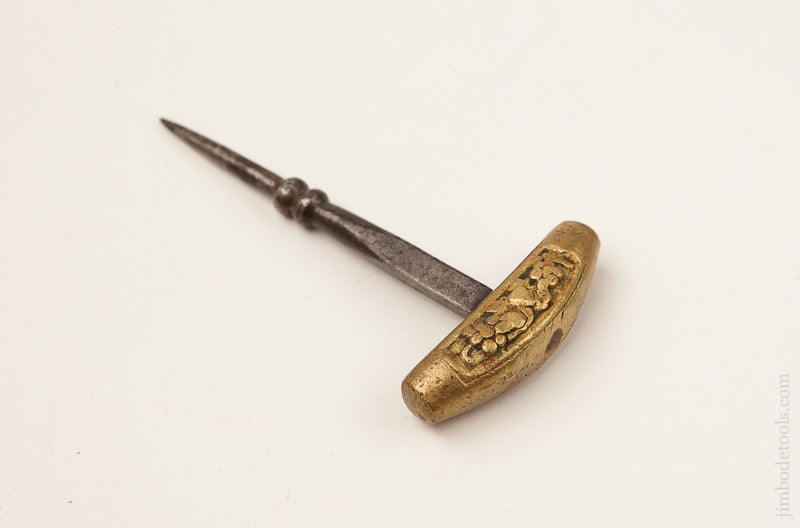 Unique Miniature 1 3/4 x 3 3/8 inch Ornate Brass Barrel Tester - 69451U