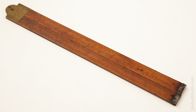 Rare and Early! S.A. JONES & CO. HARTFORD Boxwood Two Legged Rule with Steel Tips G+ 69868