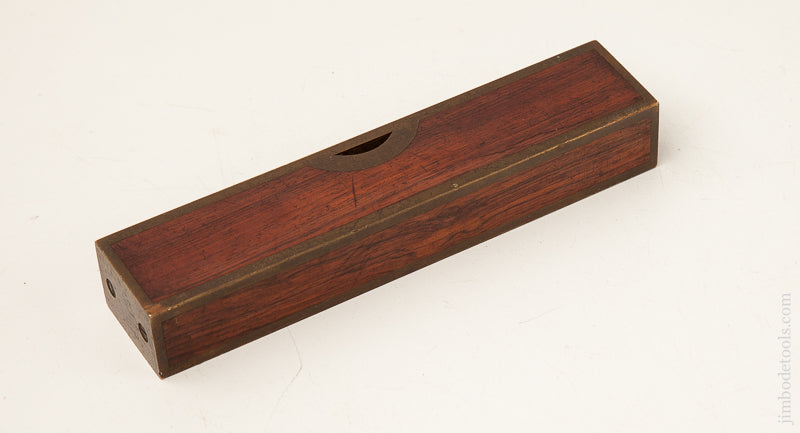 Extra Fine! STRATTON July 16, 1872 Patent 6 1/2 inch Full Bound Rosewood and Brass Level - 70255U
