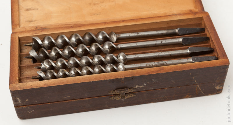 Complete Set of 13 RUSSELL JENNINGS Auger Bits in its Original 3 Tiered Box - 72294