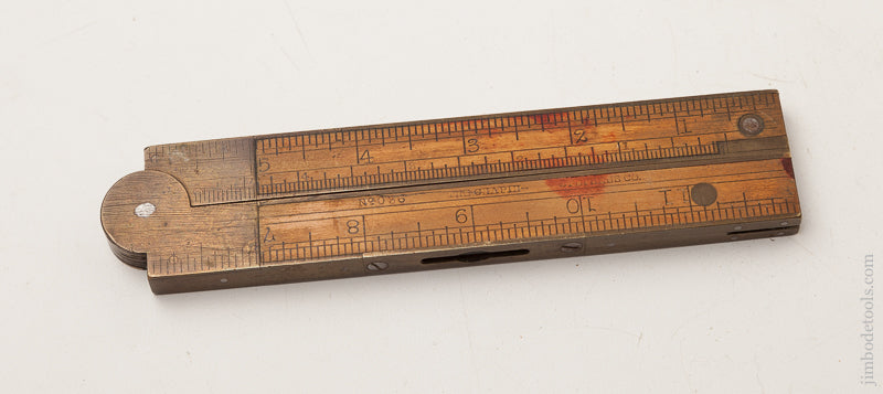 Twelve inch Boxwood and Brass CHAPIN STEPHENS & CO. Number 036 Combination Rule/Level/Bevel - 72672
