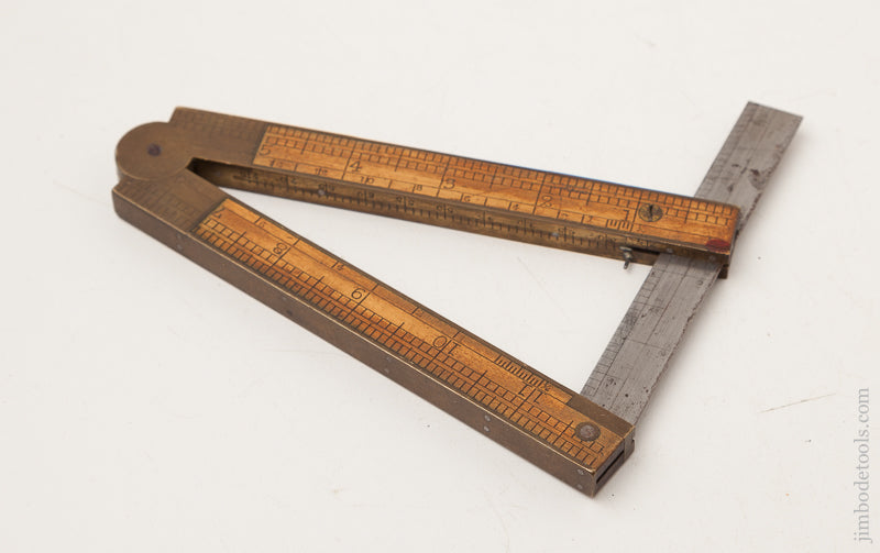 Twelve inch Boxwood and Brass CHAPIN STEPHENS & CO. Number 036 Combination Rule/Level/Bevel - 72672